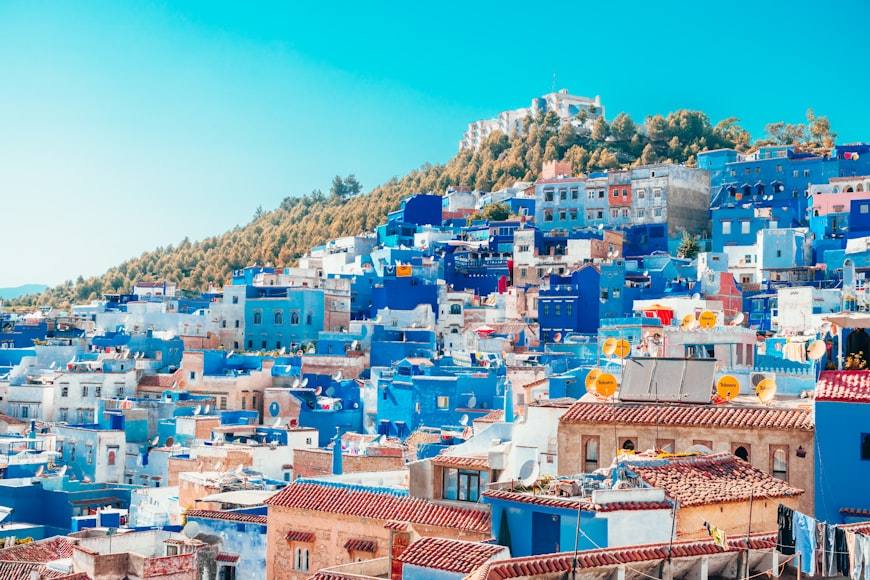 Blue painted streets of Chefchaouen, Morocco
