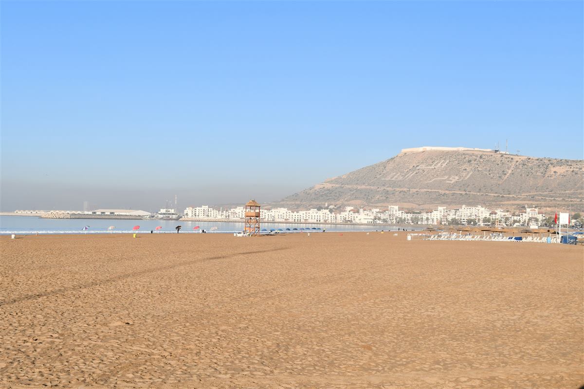 Agadir beach and Atlantic coastline