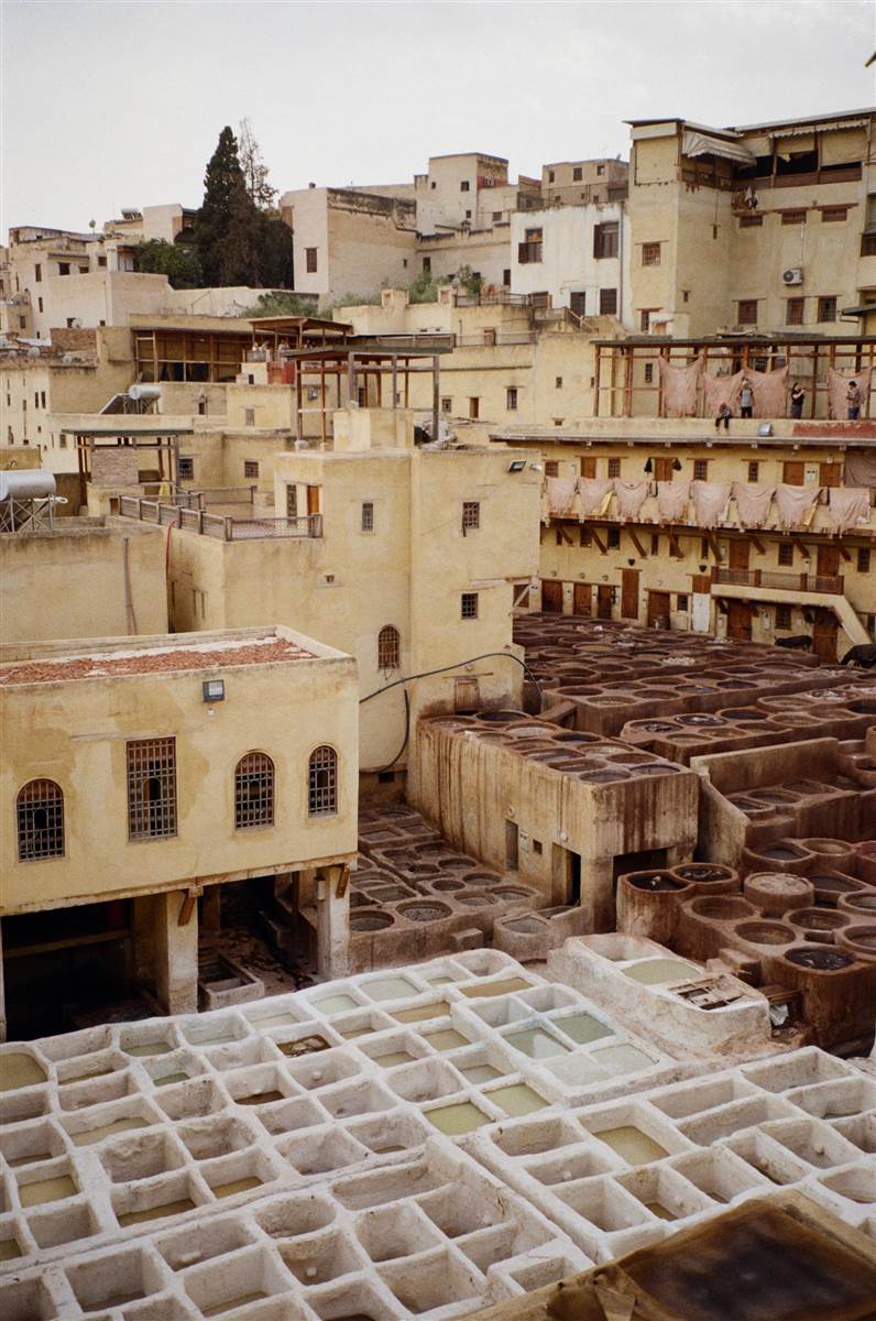 Chouara tannery dye vats Fes Morocco