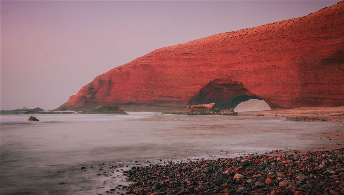 Rock formations cliffs Mirleft Morocco