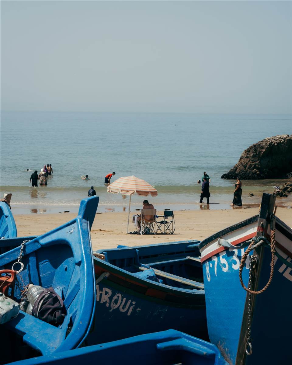 Fishing boats landing Mirleft Morocco