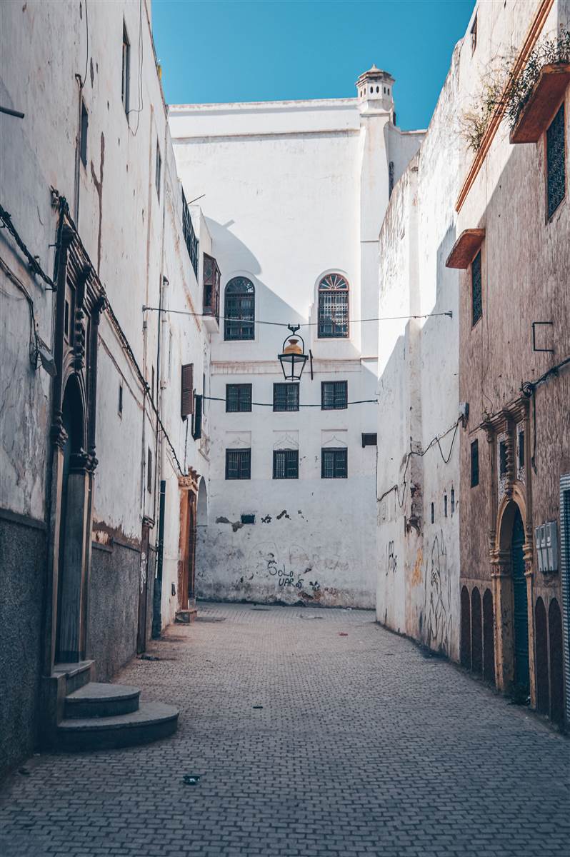 Kasbah des Oudaias blue lanes river views Rabat Morocco